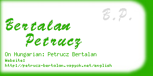 bertalan petrucz business card